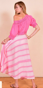 Cotton Calypso wrap skirt in pastel drip dye. 